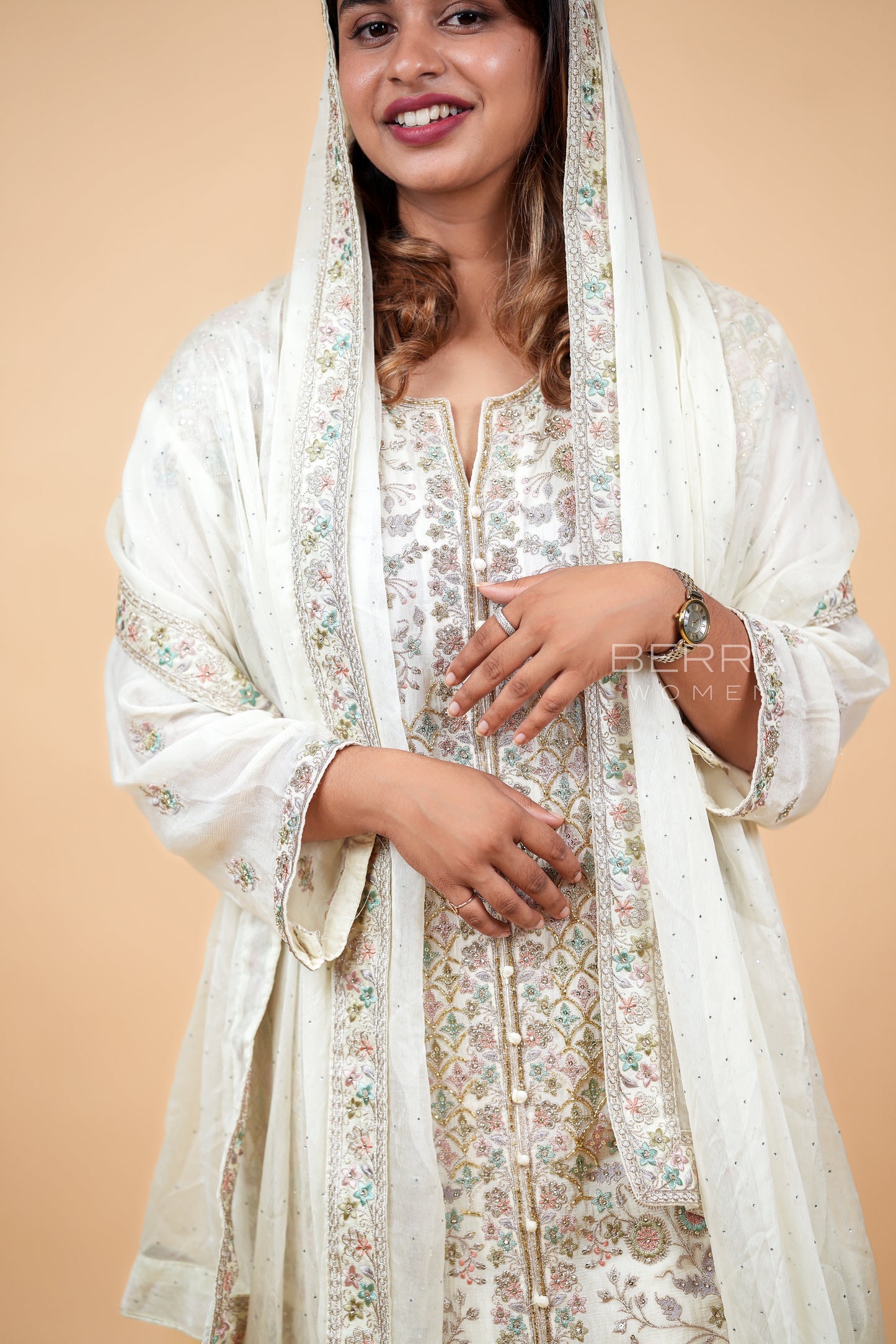 White Handwork Sharara Suit