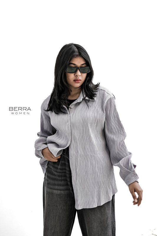 Women Solid Drop Shoulder Button Front Shirt