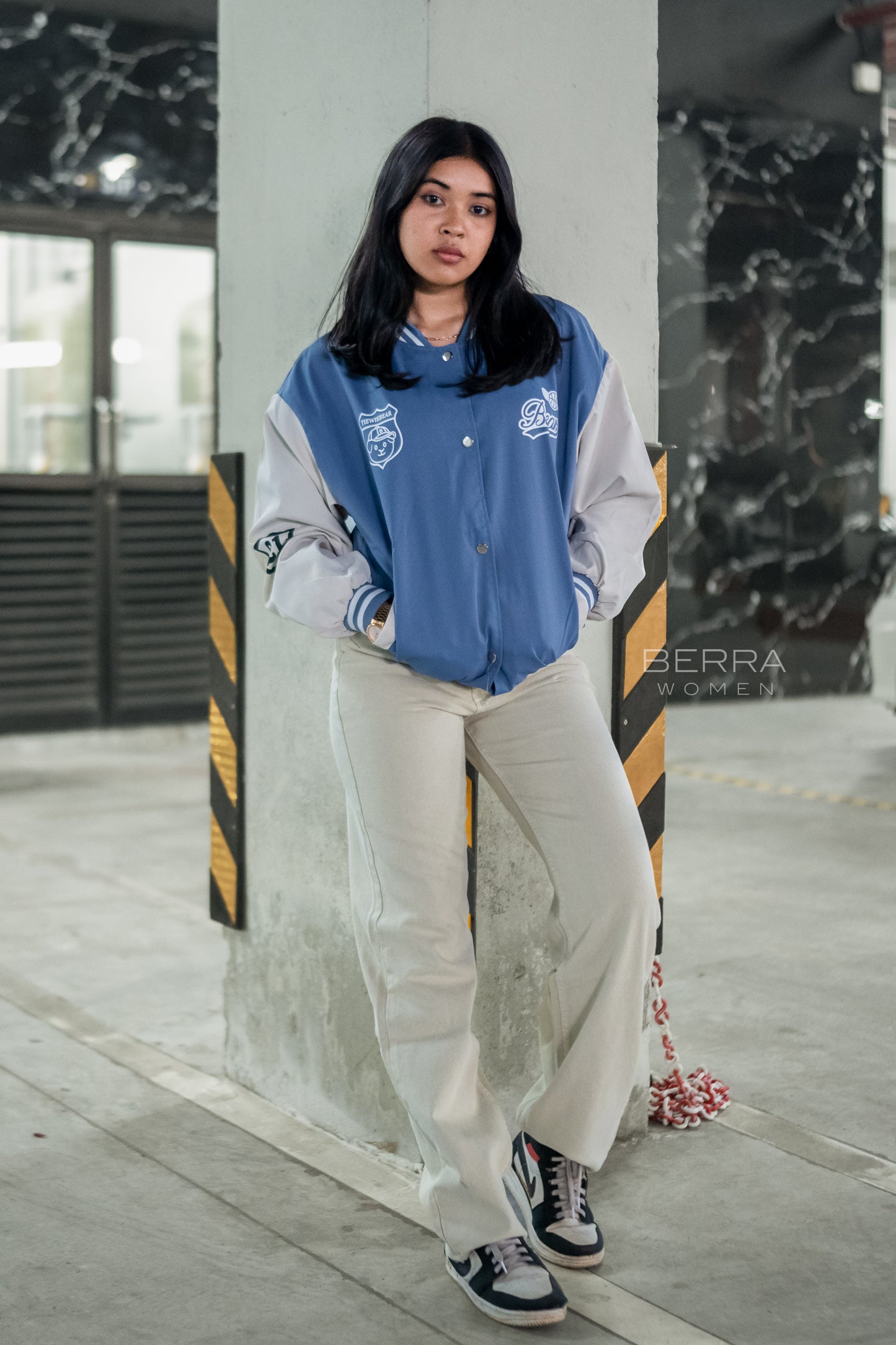 Women Blue Varsity Jacket