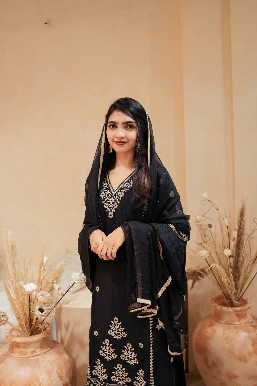 Black Sharara Partywear