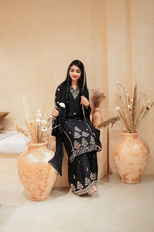 Black Sharara Partywear