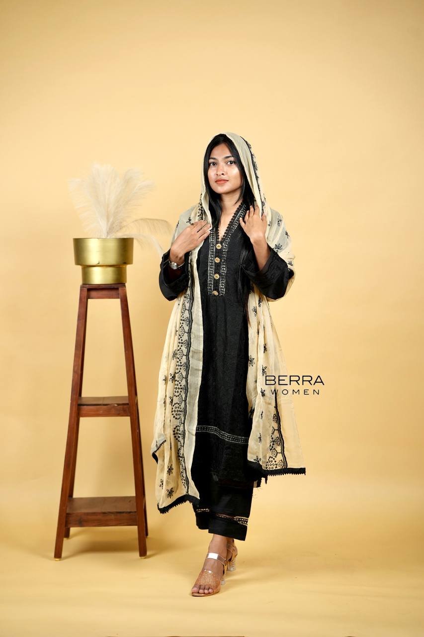 Pure Cotton Black Pakistani Suites